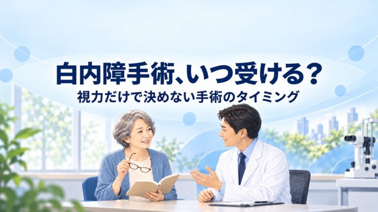 白内障手術はいつ受ける？視力だけでは決められない手術のタイミング