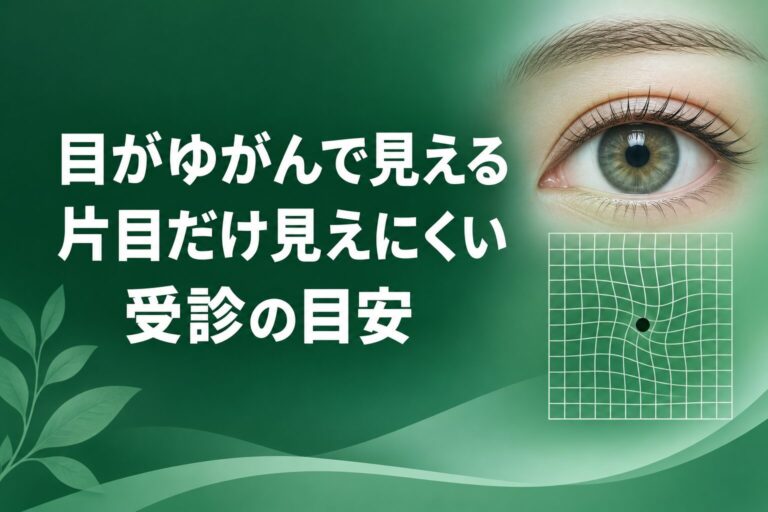 目がゆがんで見える・片目だけ見えにくい原因は？受診の目安を解説【神戸市東灘区】